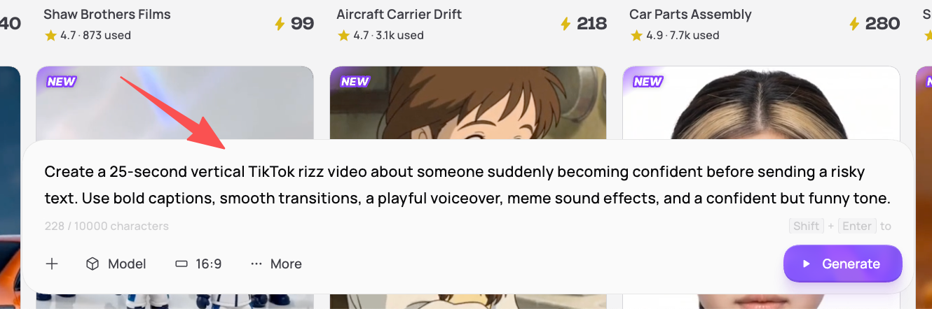 start with a specific rizz prompt