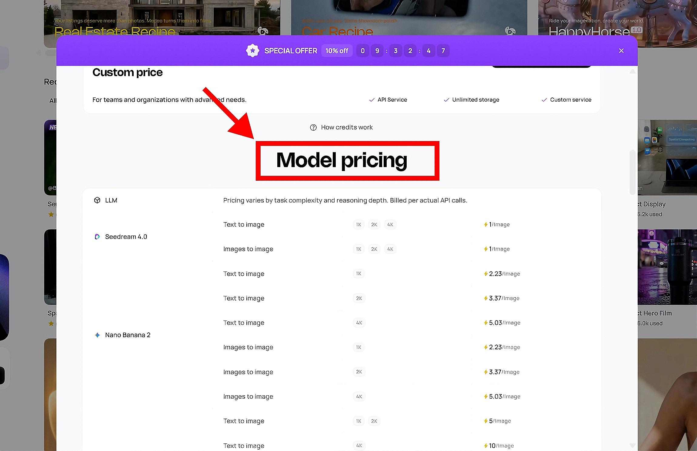 medeo pricng