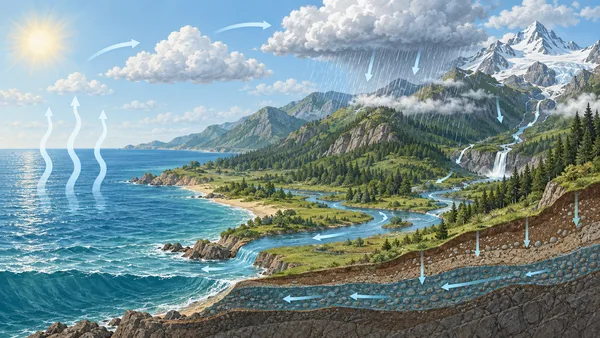Explain how the water cycle works