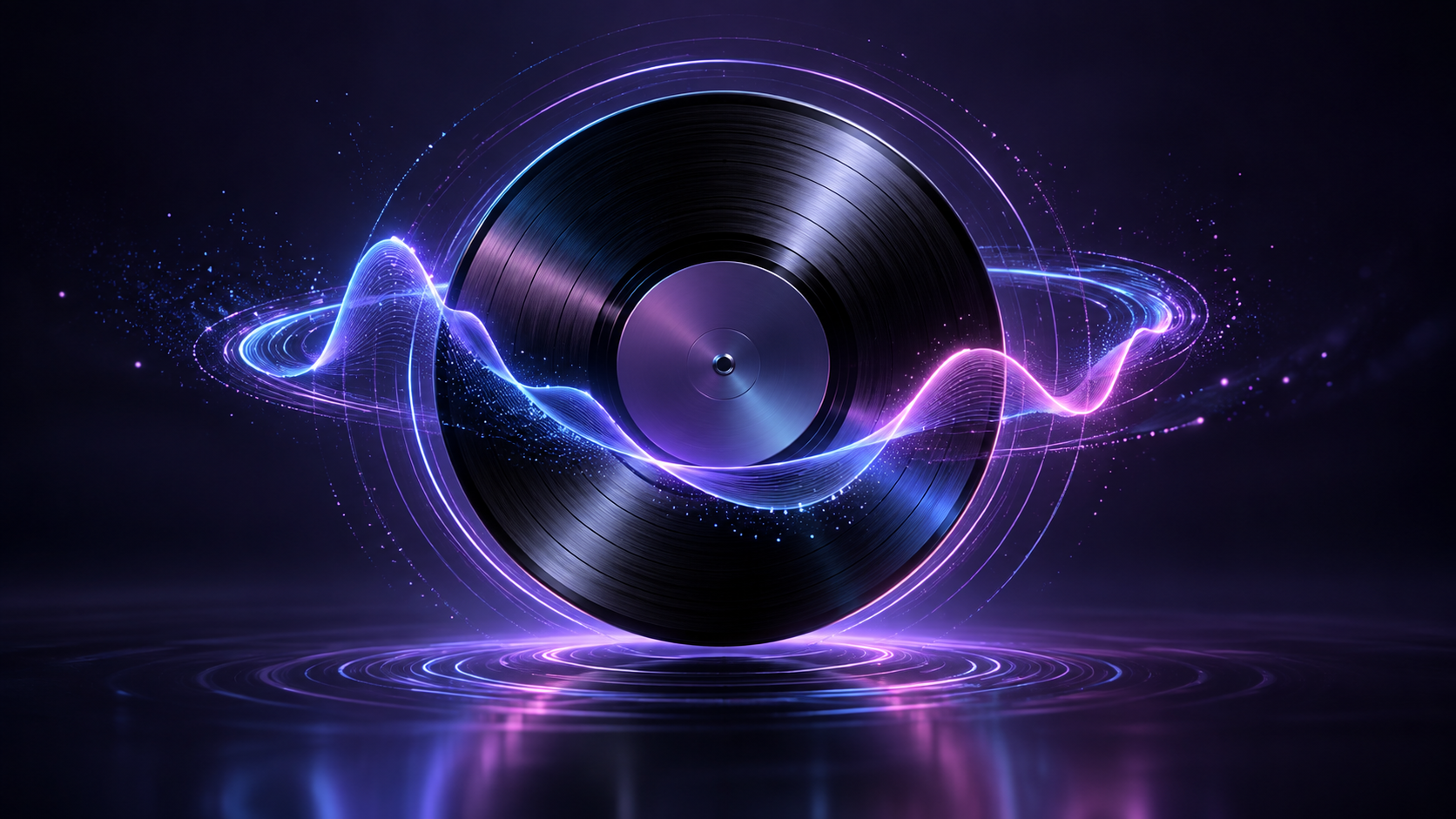 An animated record music visualizer