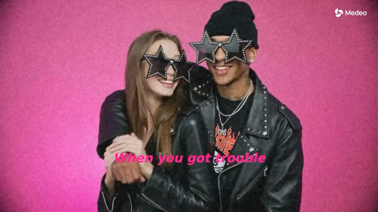 Two-person music video outro scene