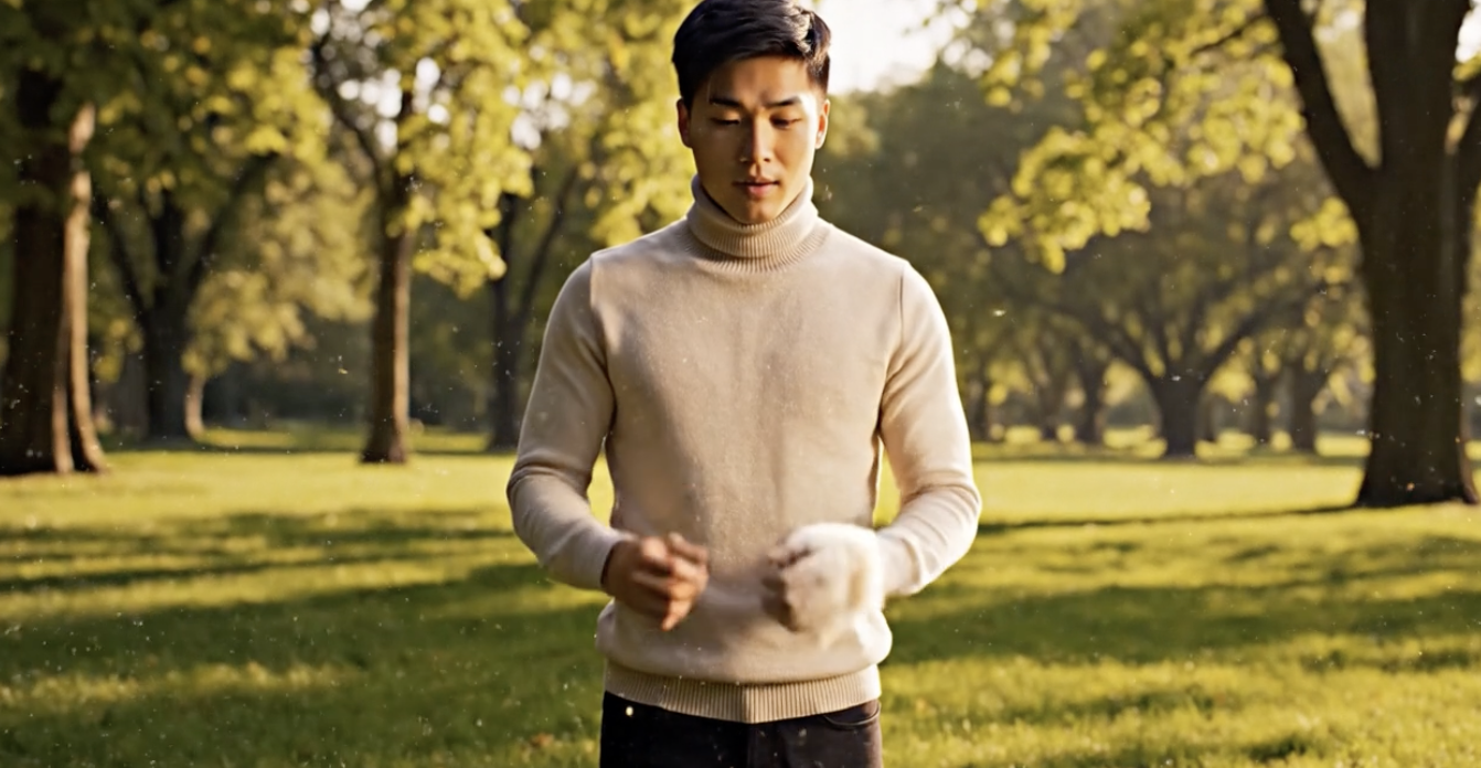 AI-generated human version of pet in custom scene