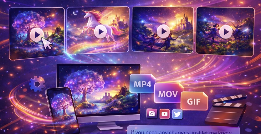 Prompt to video export formats on Medeo