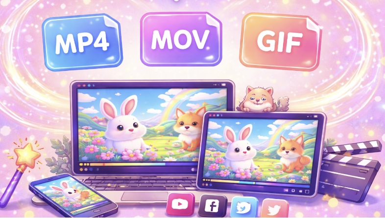 Markdown to video export formats