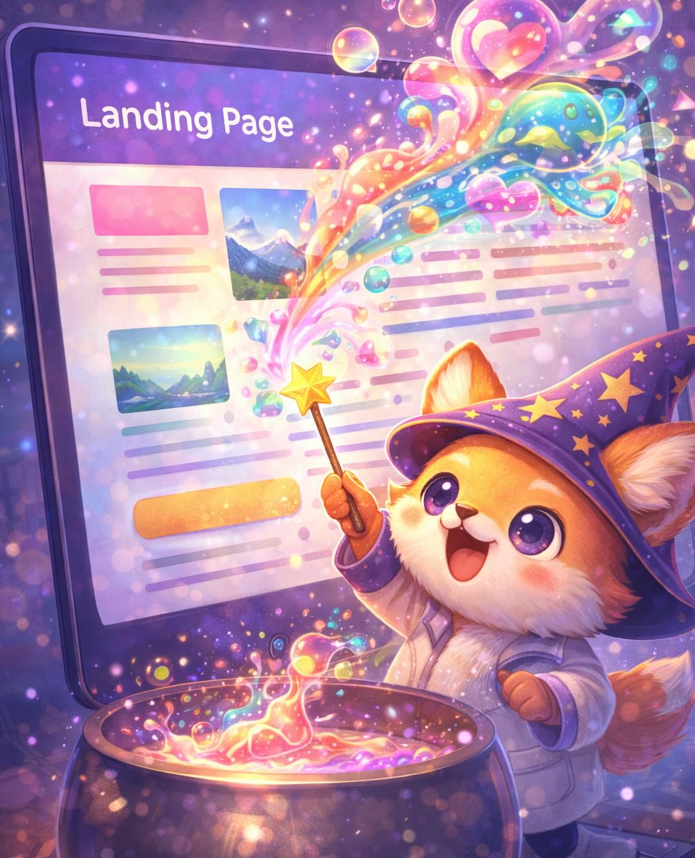 Landing page to video example