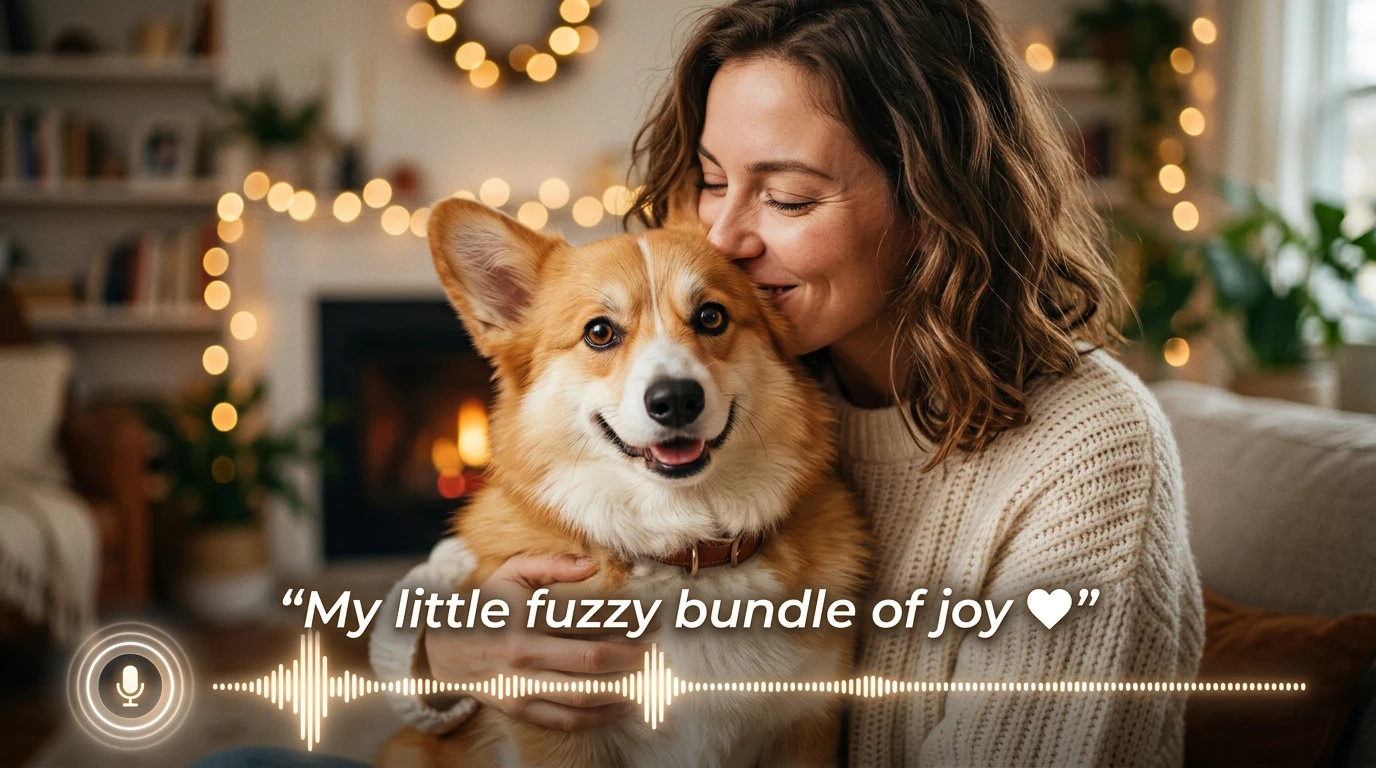 AI kiss video with audio and captions