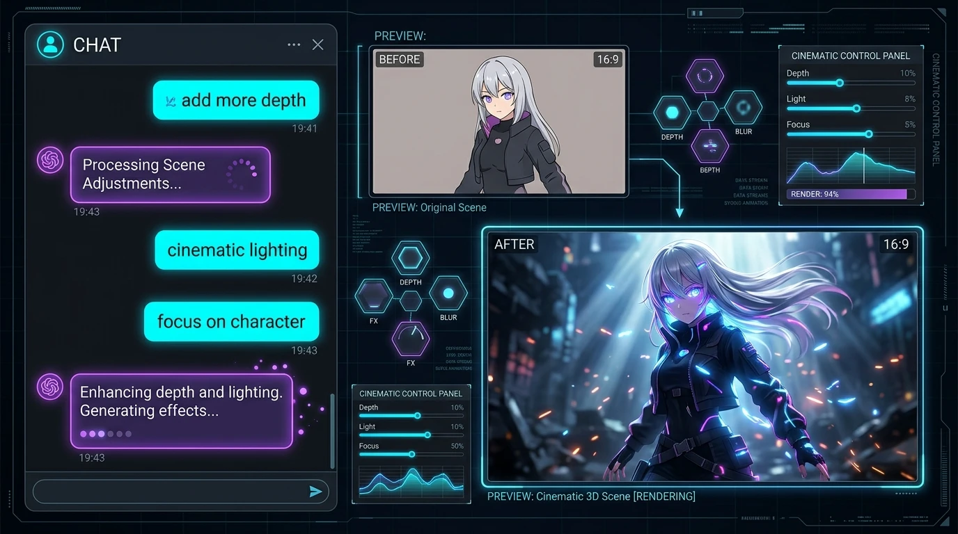 image to 3d editing interface