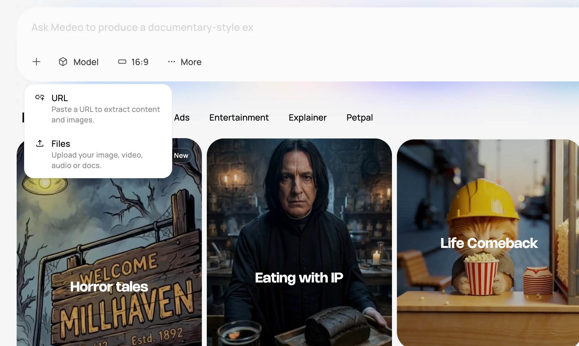 Multiple input types combined into video