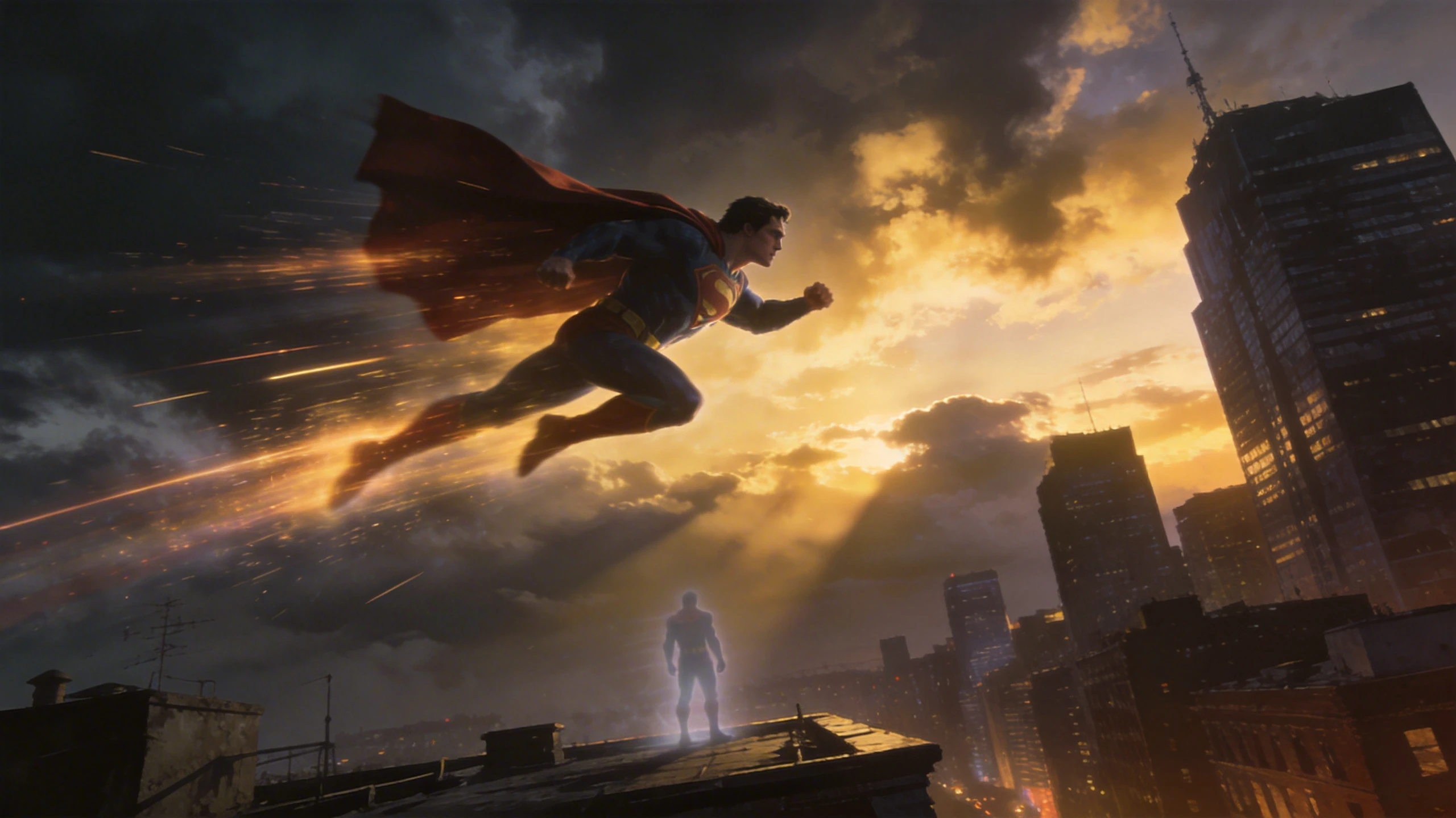 Superhero flying animation