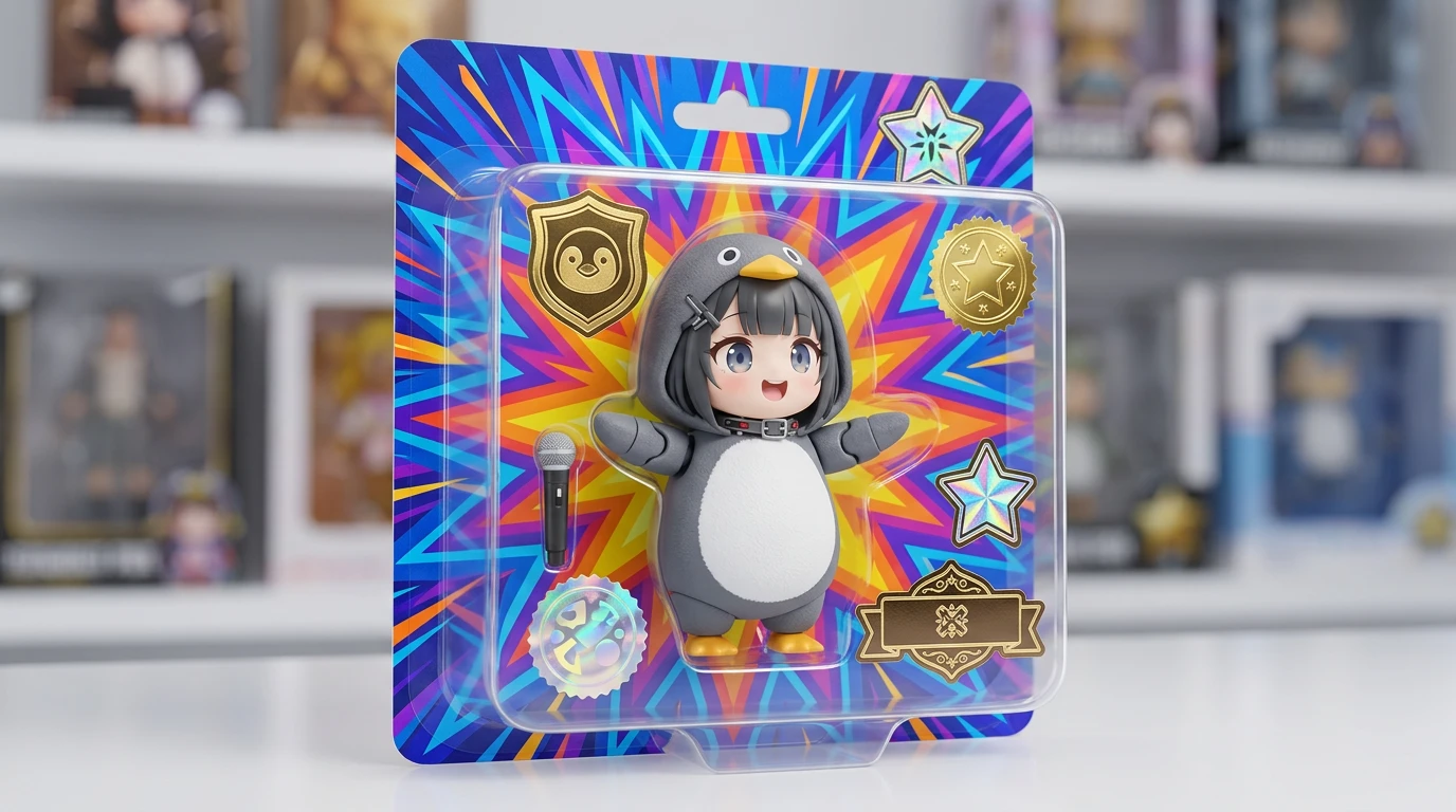 boxed action figure packaging design