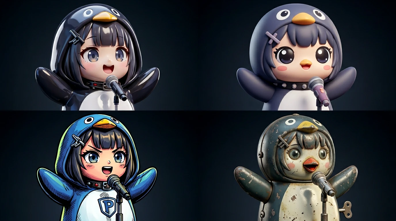 different styles of AI action figures