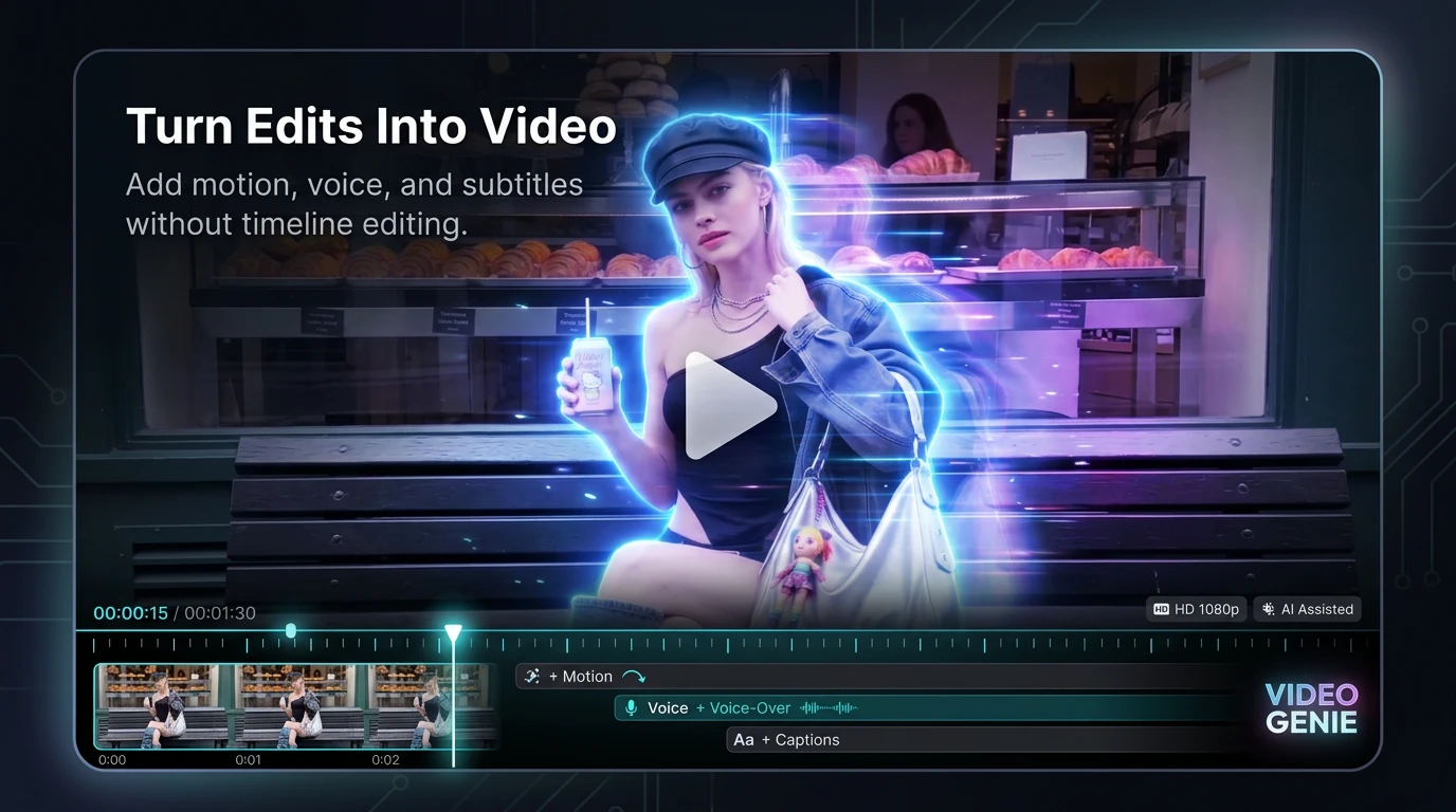 Photo to video generation after editing